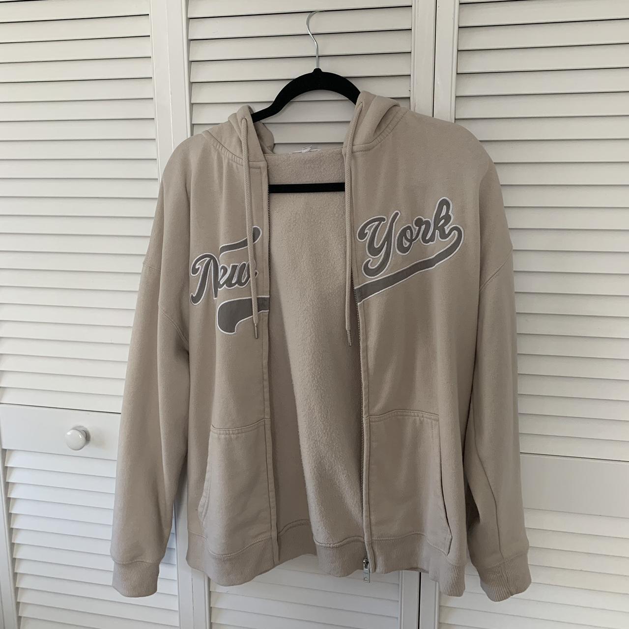 garage “new york” oversized zip up hoodie worn once,... - Depop