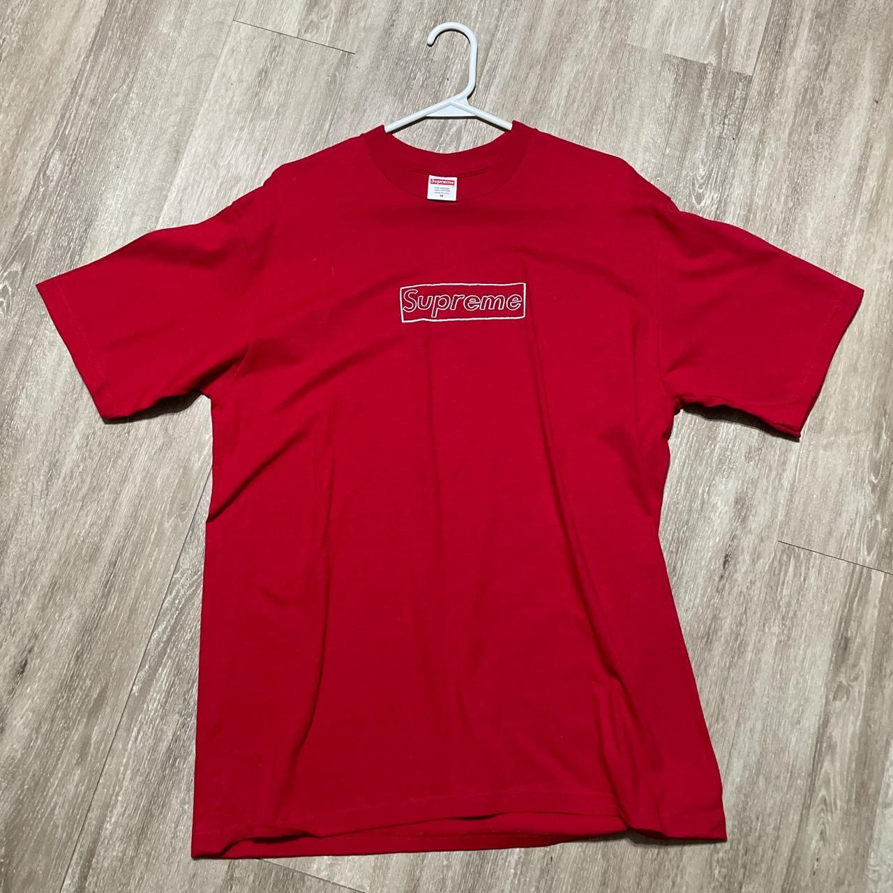 Supreme Kaws box logo red tee M - Depop