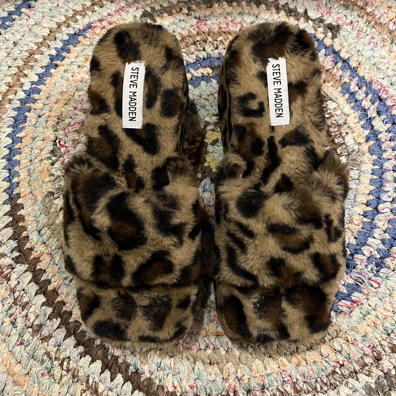 Leopard slides steve madden hot sale