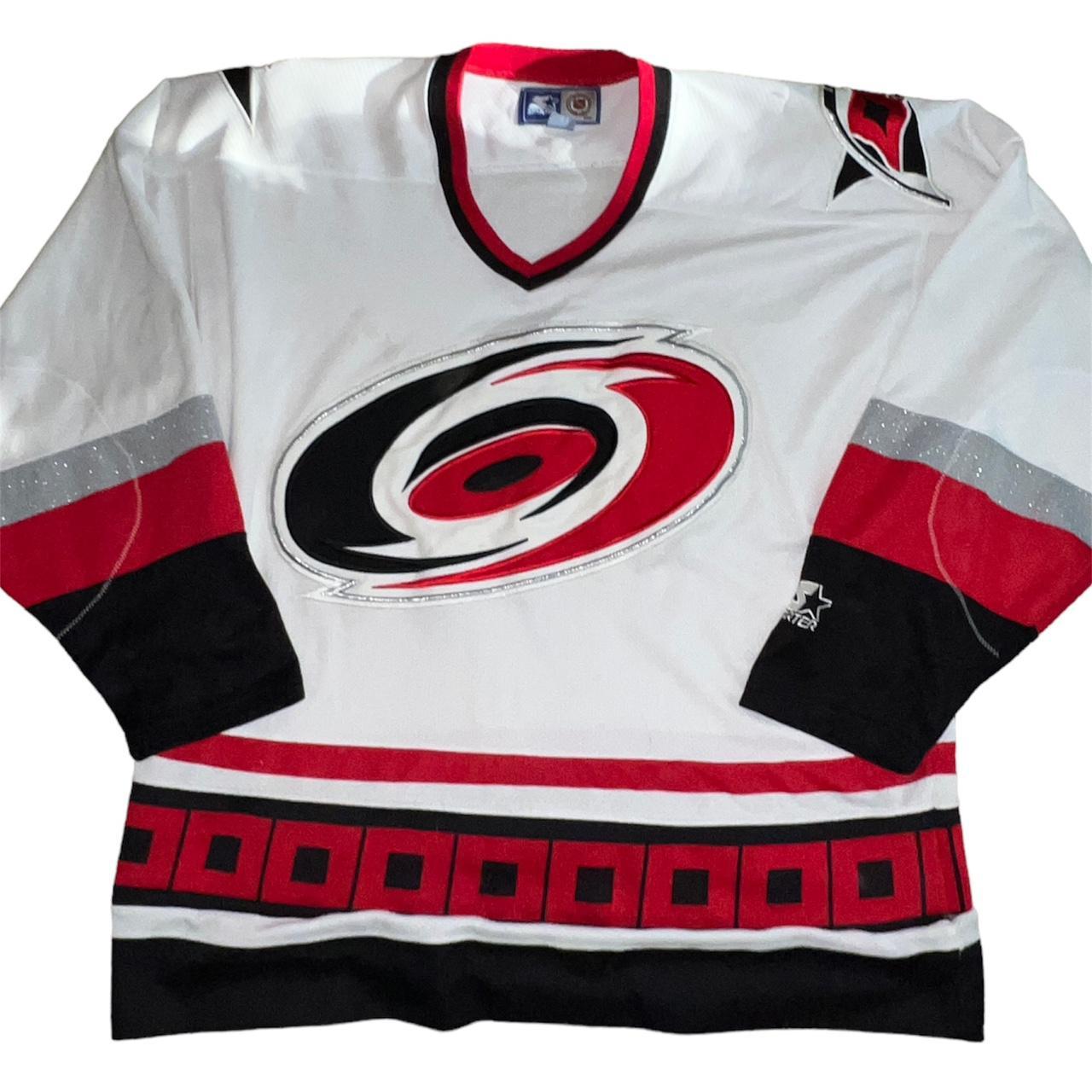 READ) Starter Authentic Carolina Hurricanes NHL Hockey Jersey Vintage Red  48