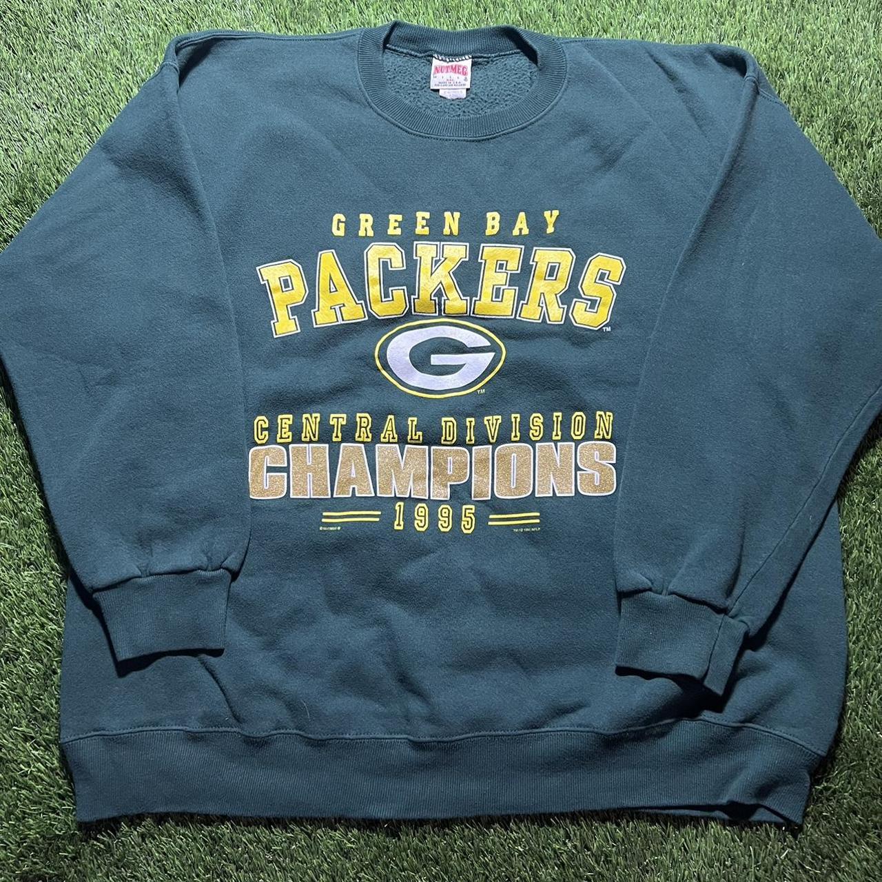 Nutmeg Green Bay Packers Hoodie Embroidered Logo - Depop