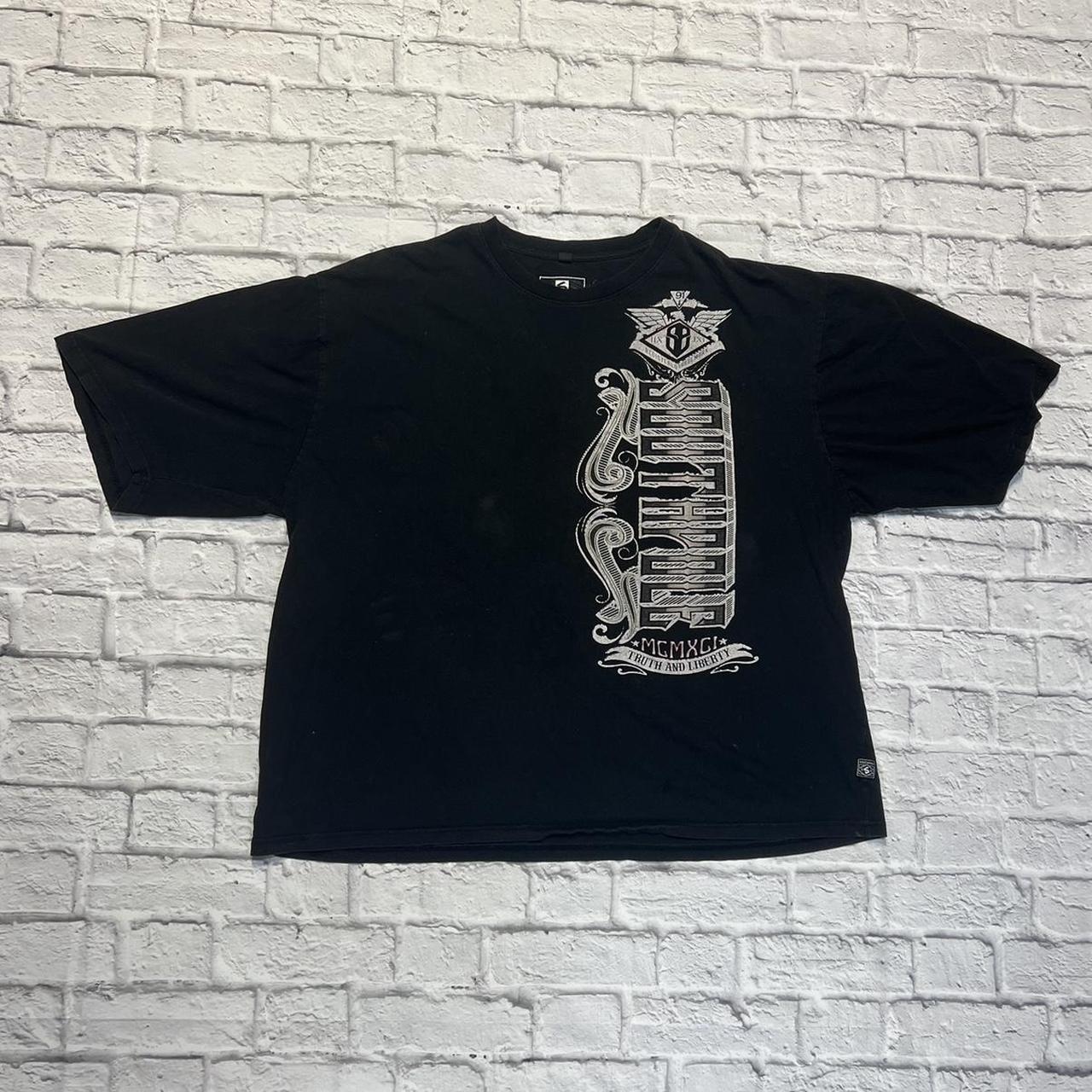 Y2K Southpole Grunge Double Sided Black Graphic T - Depop