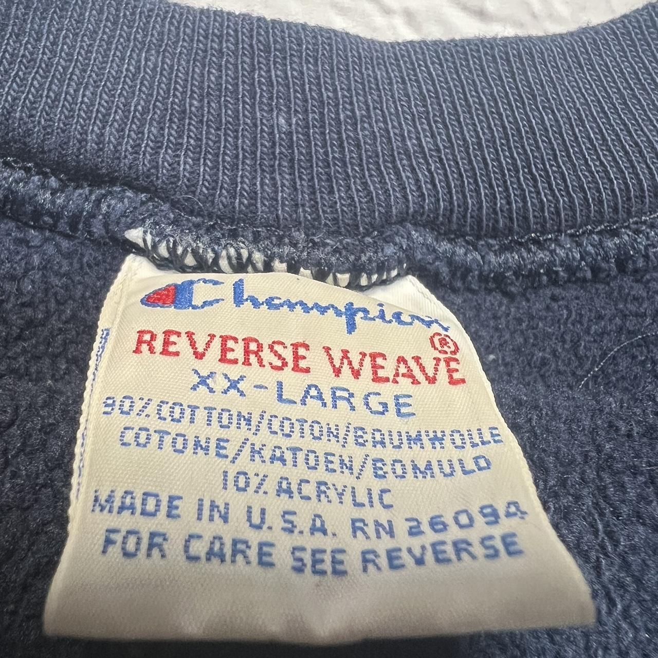 最前線の Reverse Champion Weave Depop | Navy Wellesley Sweatshirt 2XL トップス