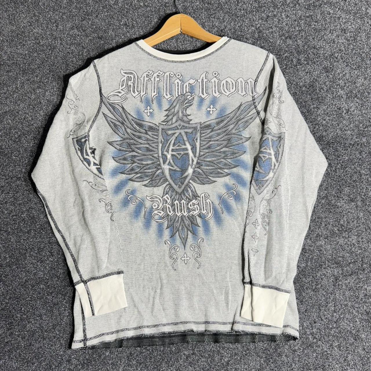 affliction サーマル　カットソー Affliction Men's Shirt - Grey/Multi - M – Y2K Affliction