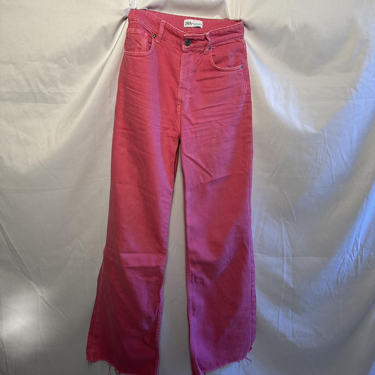Zara Women's Pink Jeans Depop