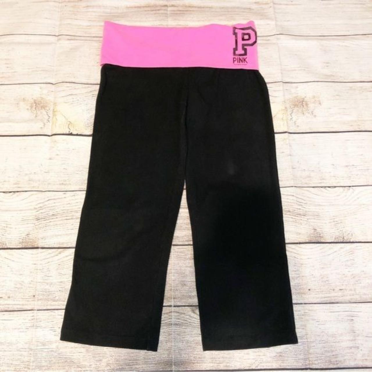 y2k pink foldover leggings size xs good - Depop