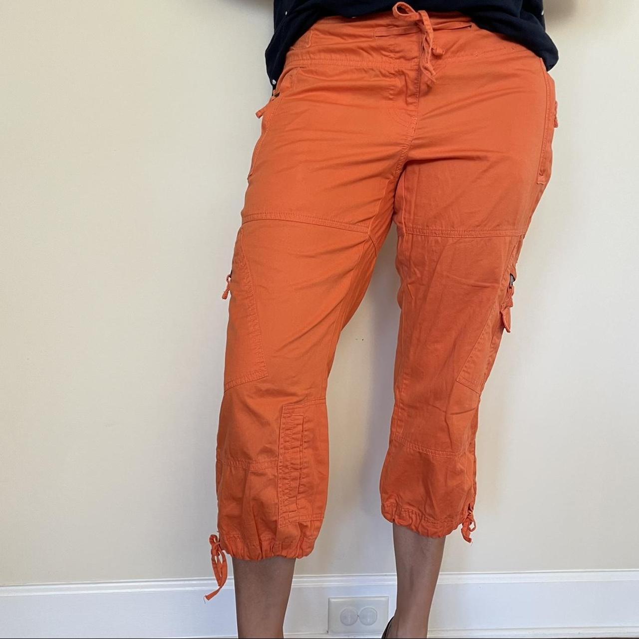 Style Women's Cargo Capri Pants Orange Wave 16