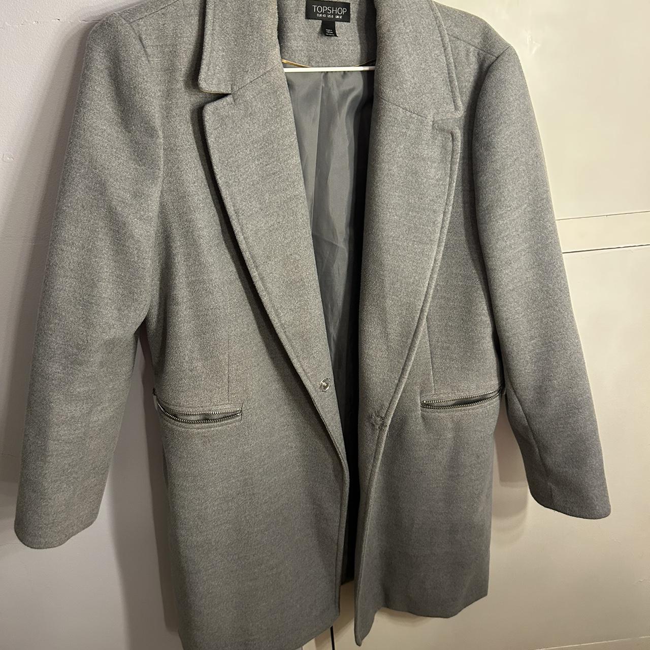 Topshop formal coat with zip pockets Worn several... - Depop