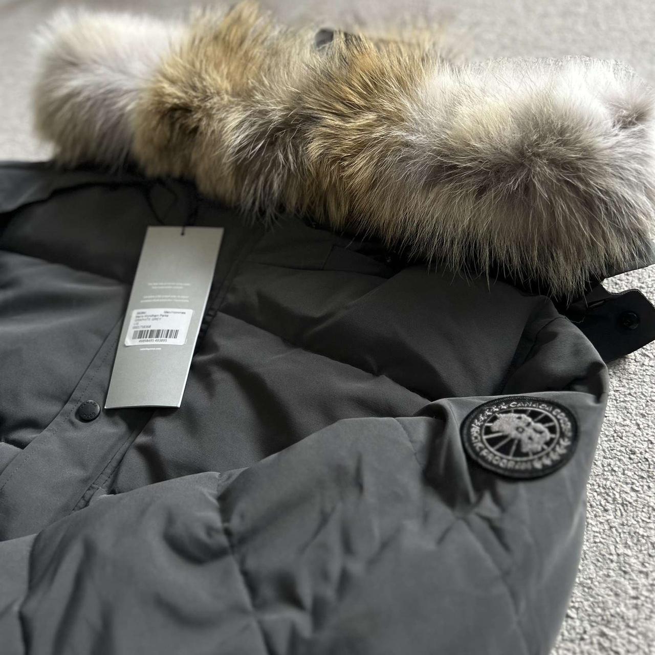 - Canada Goose Wyndham Grey, With Black Badge. -... - Depop