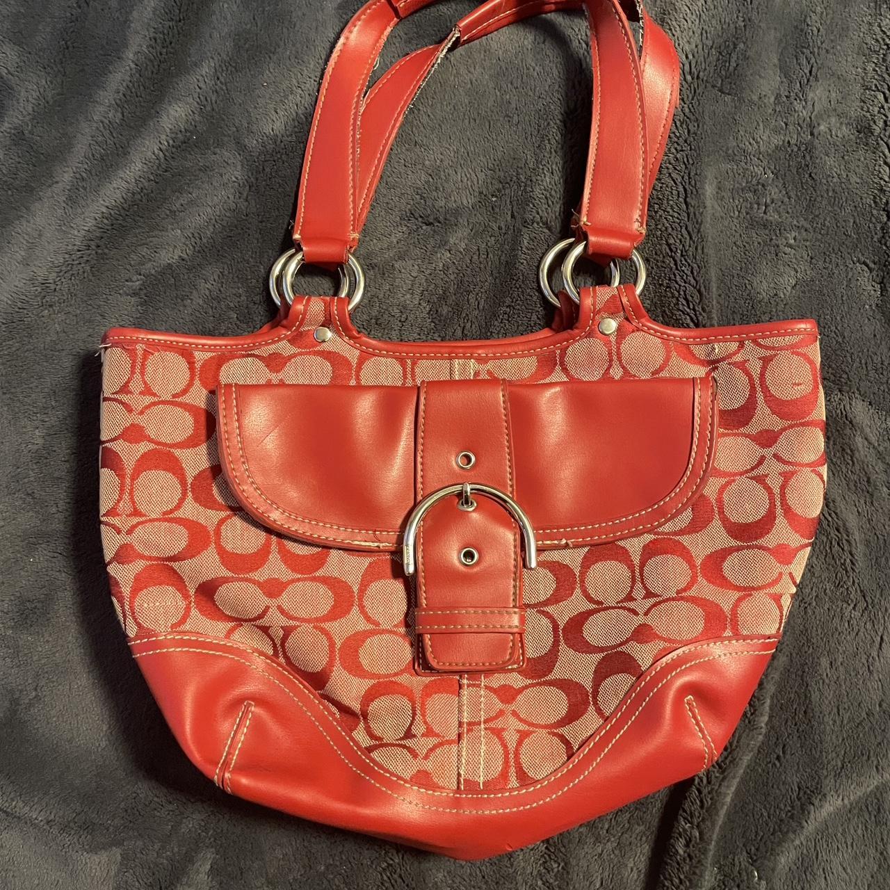 COACH 18770 Chelsea Patent Leather Shoulder Tote Bag Red