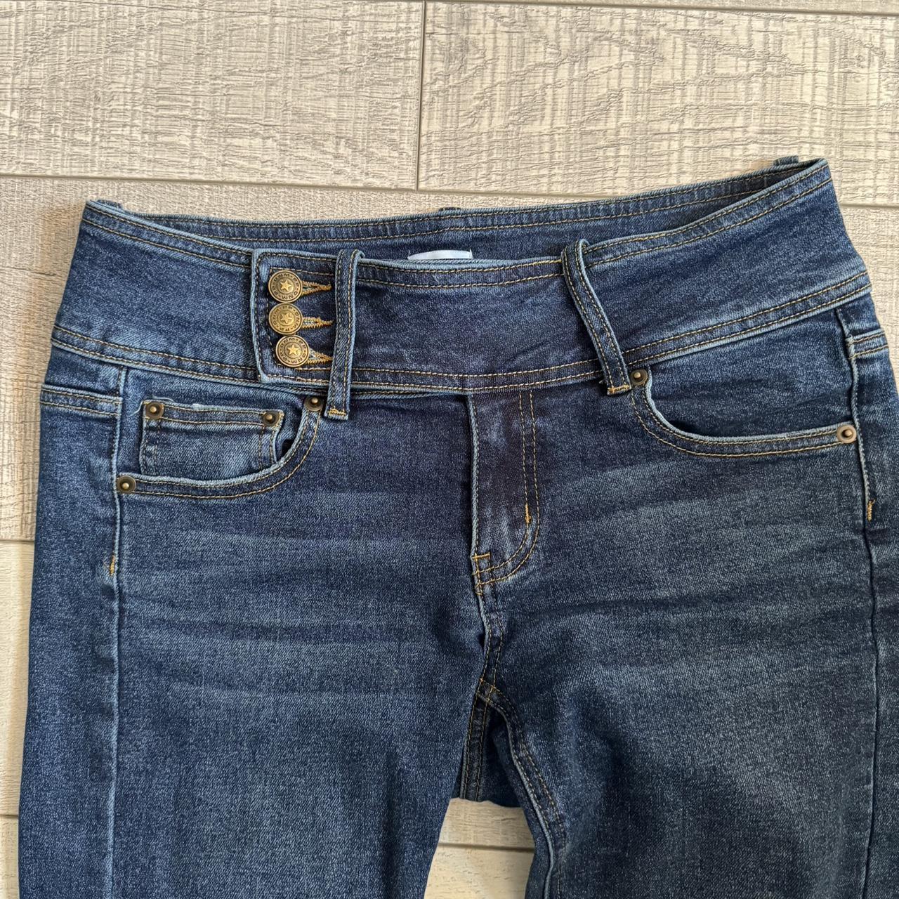 Princess Polly flare 70s jeans with button belt... Depop