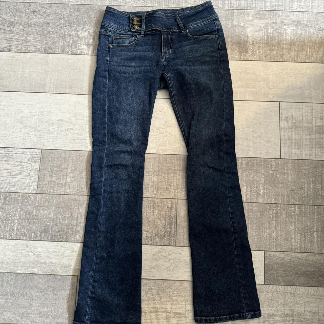 Princess Polly flare 70s jeans with button belt... Depop