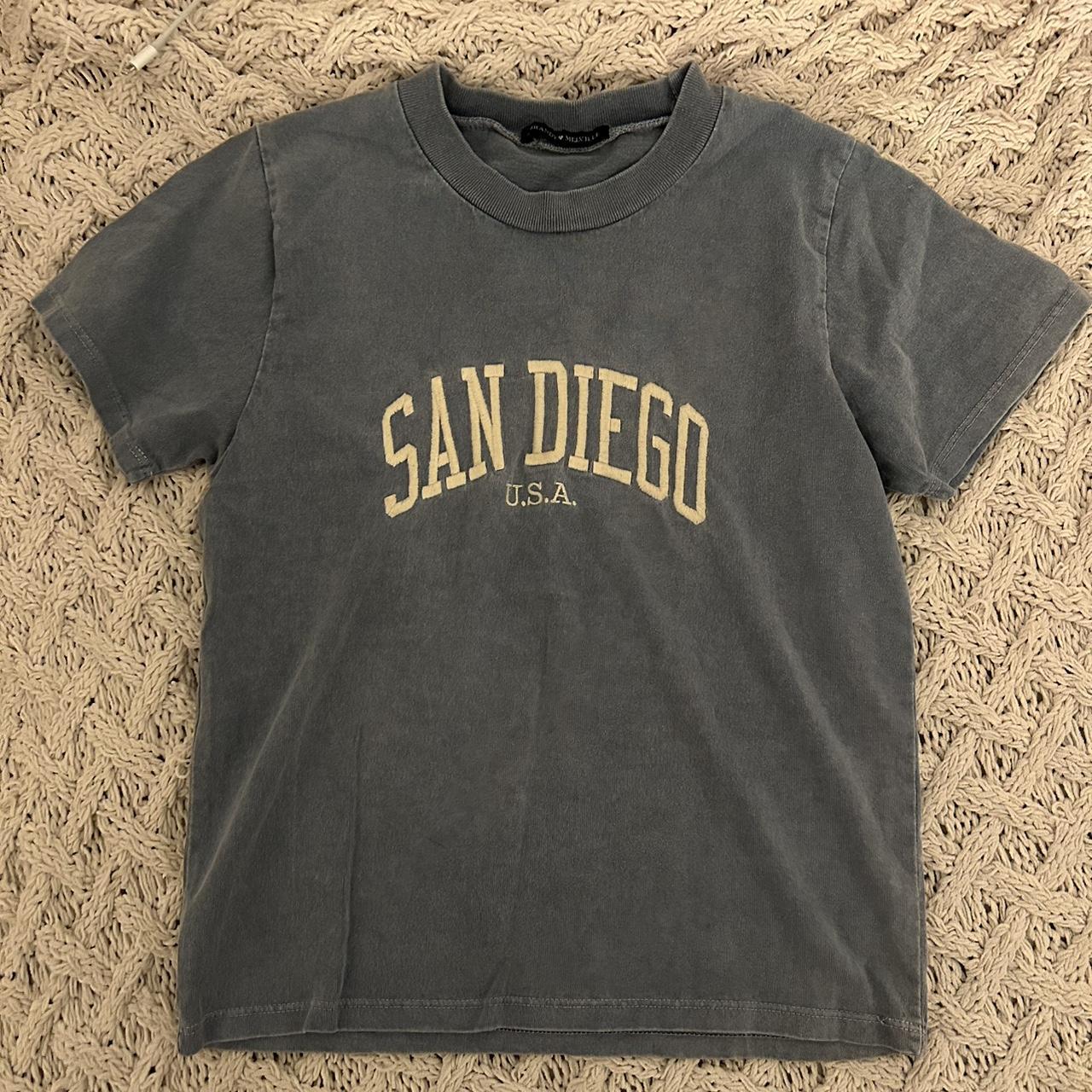 Brandy Melville Women's Blue T-shirt | Depop