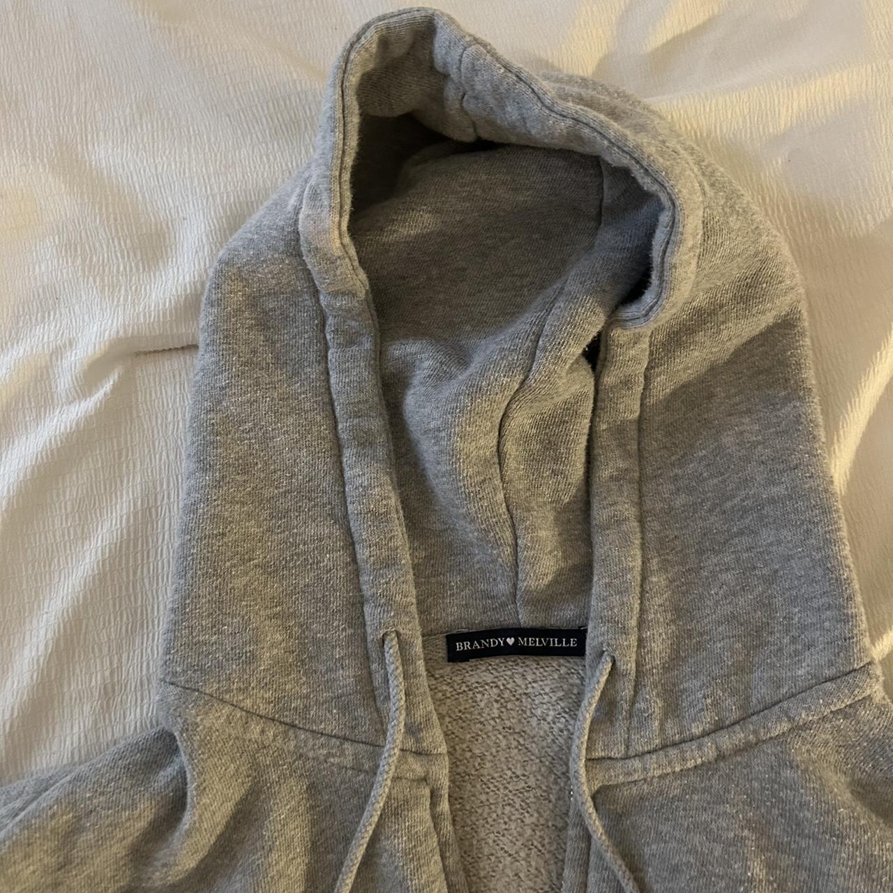 Brandy Melville Gray Cropped Hoodie ⭐️ os best fit a... - Depop