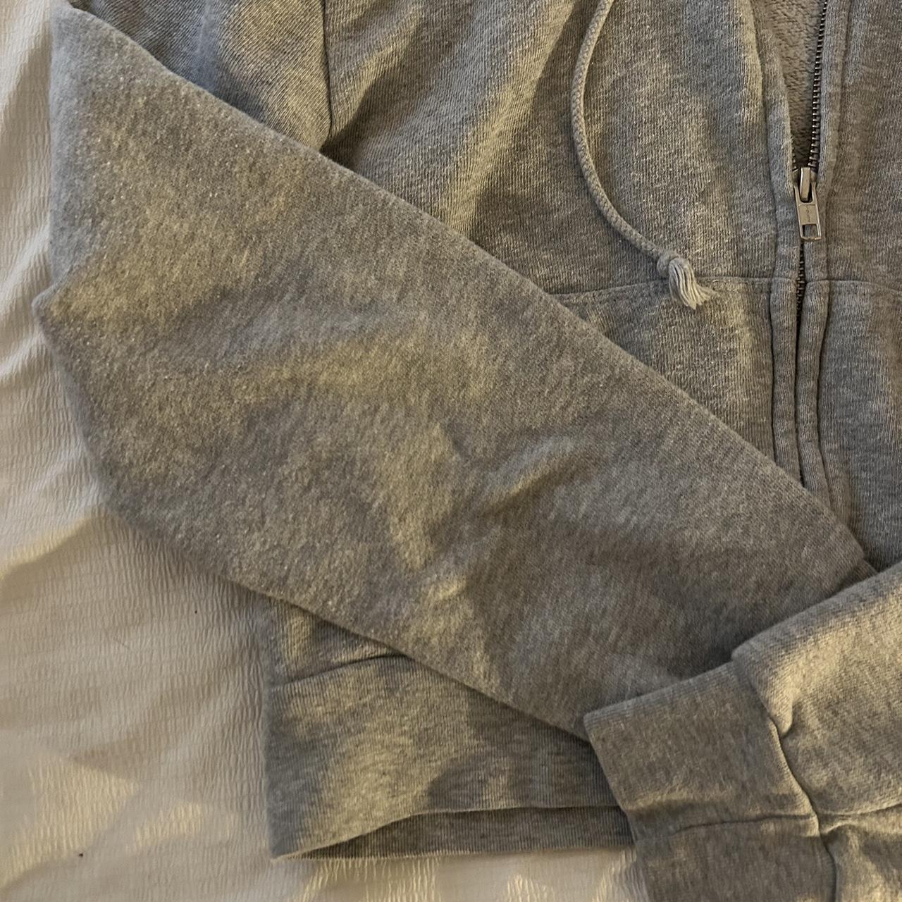 Brandy Melville Gray Cropped Hoodie ⭐️ os best fit a... - Depop