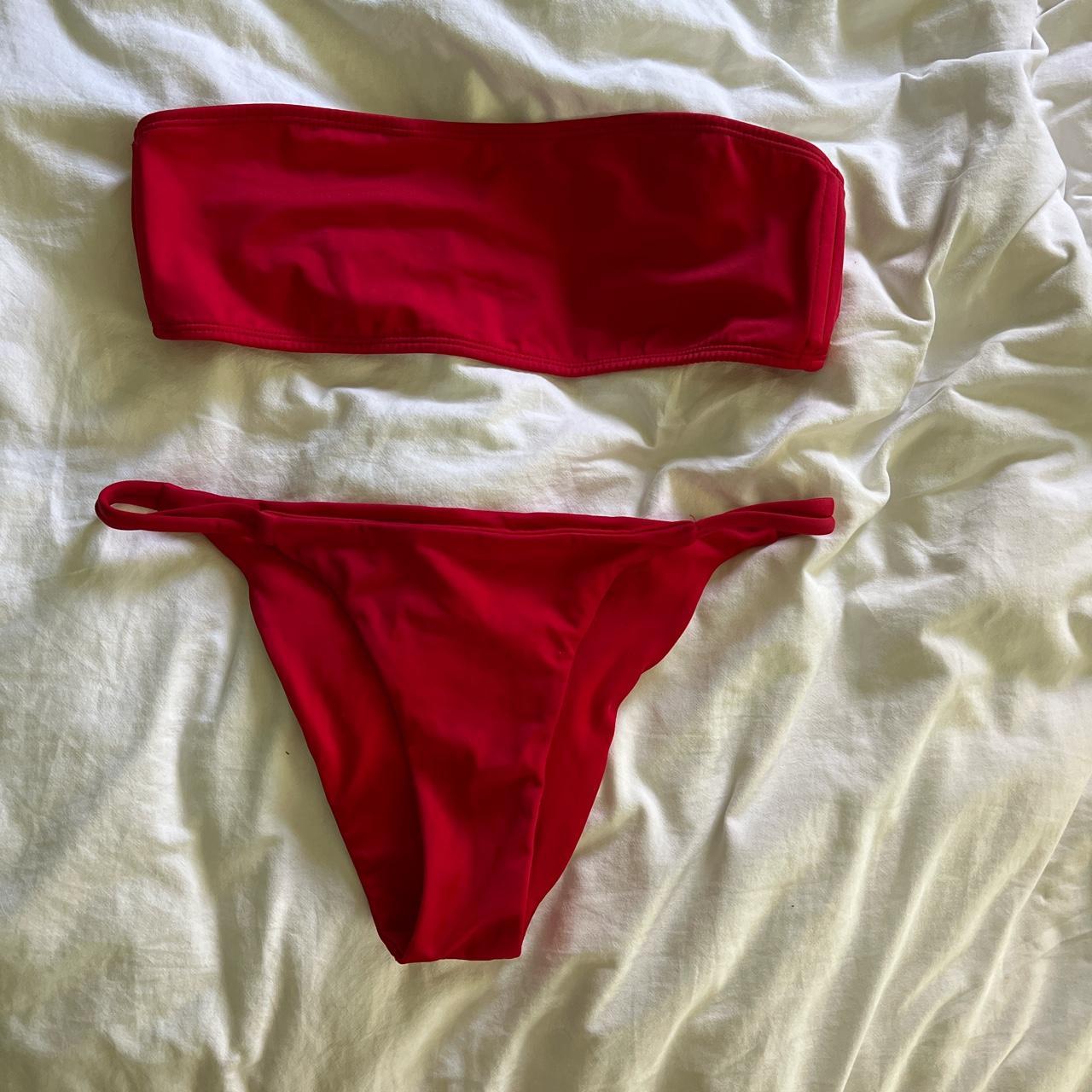 Palm swimwear red bikini. Size S bottoms & M top.... - Depop