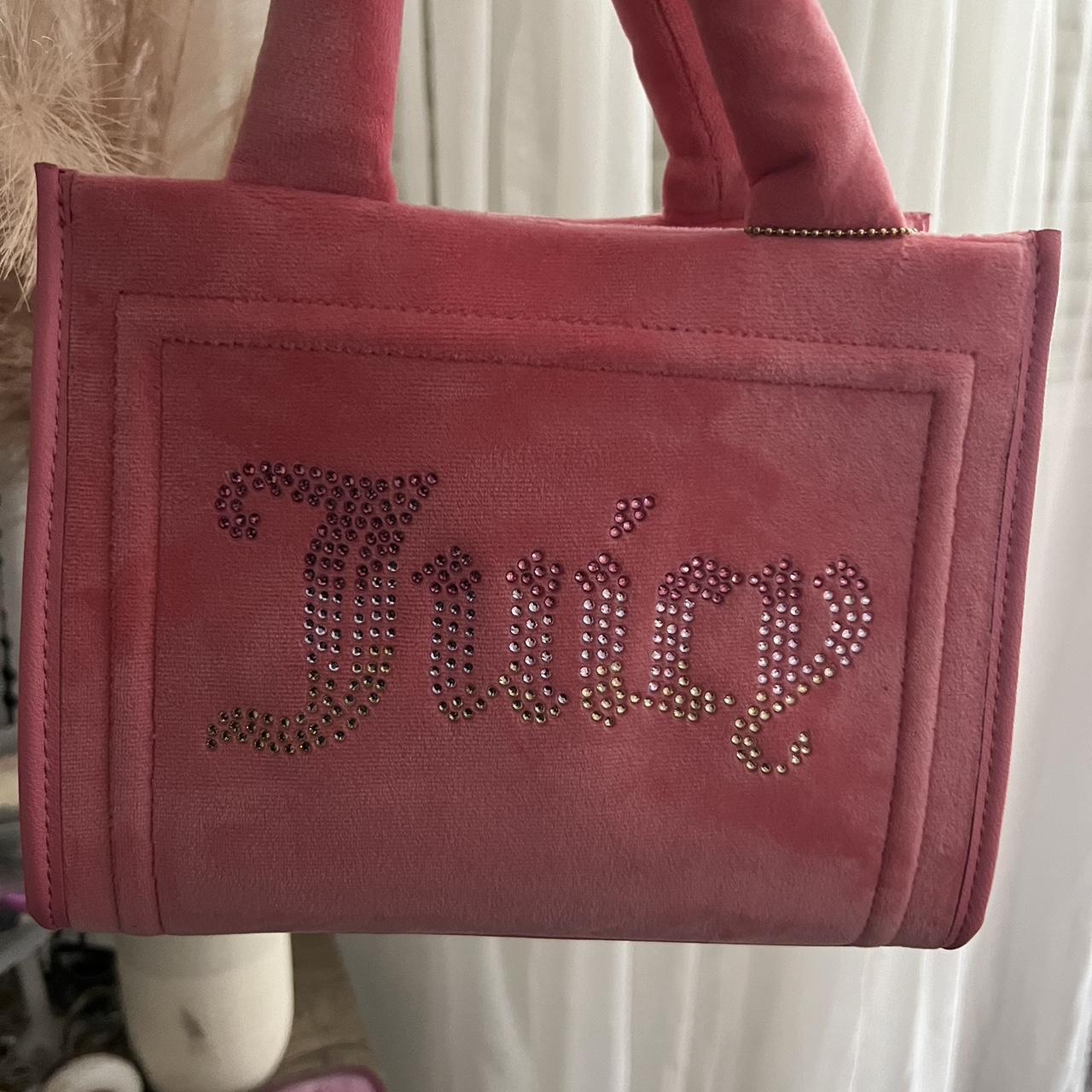 Viral juicy couture tote bag Color; pink Material... Depop