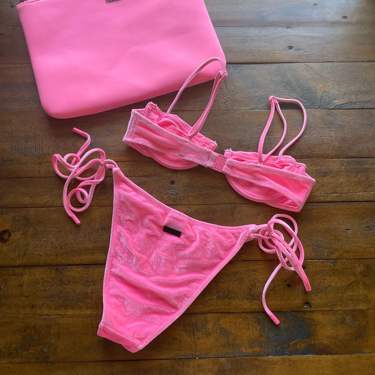 Triangl mala pink bikini set top xxs / bottoms xs... - Depop