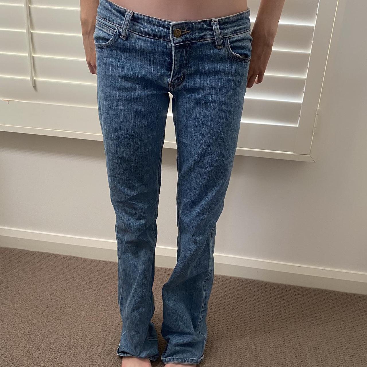 navy blue flare jeans size 11 gripp... Depop