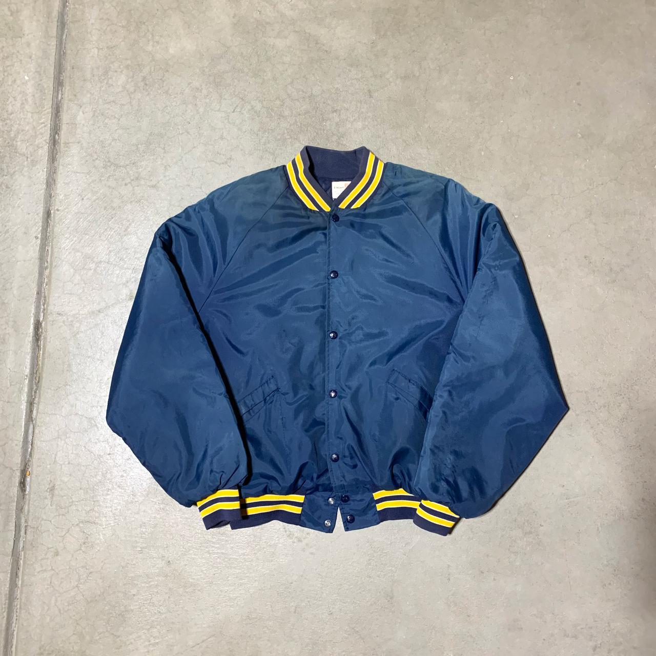 Men's Navy and Yellow Jacket | Depop