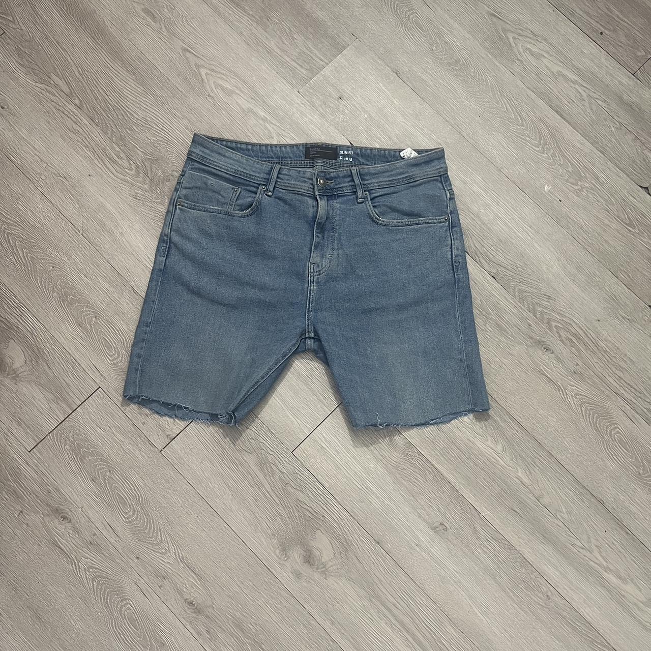 Bershka Pant Jorts - Cut from full length jeans -... - Depop