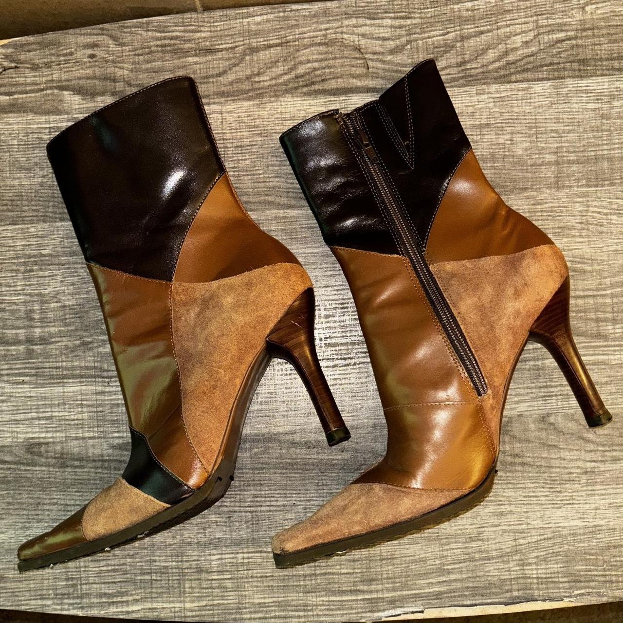 Block Heel Diba Boots Vintage Diba Brown Ankle Boots With