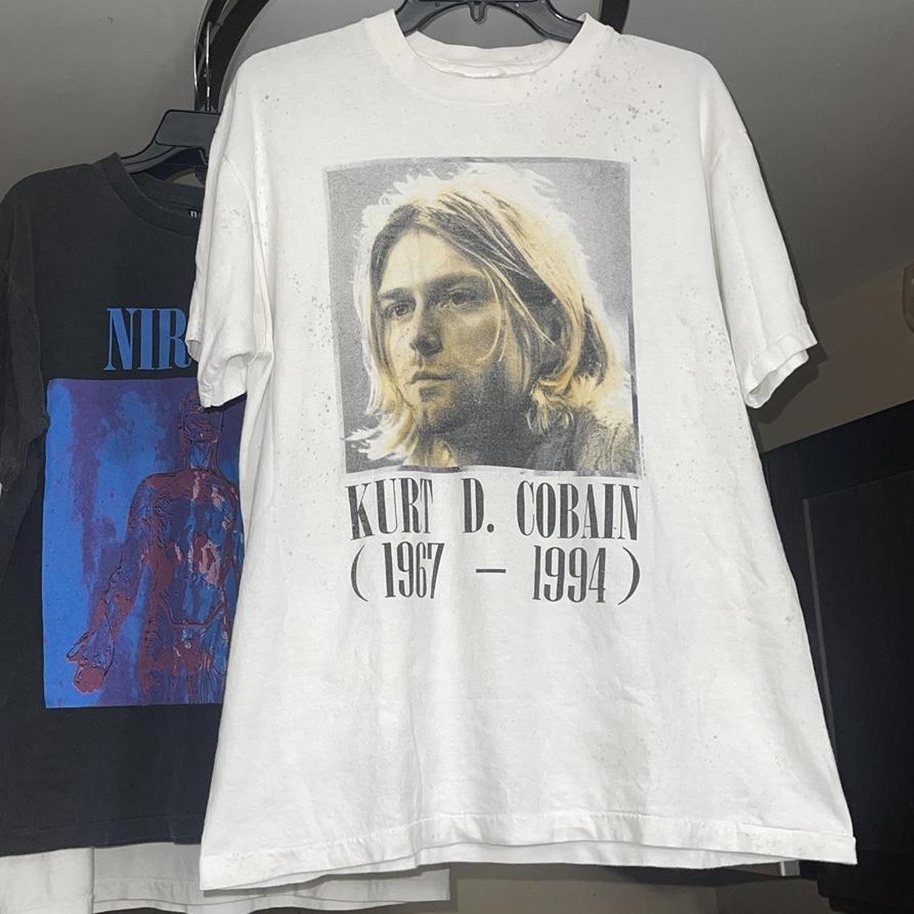 unauthentic kurt cobain end of music tee bought thru... - Depop