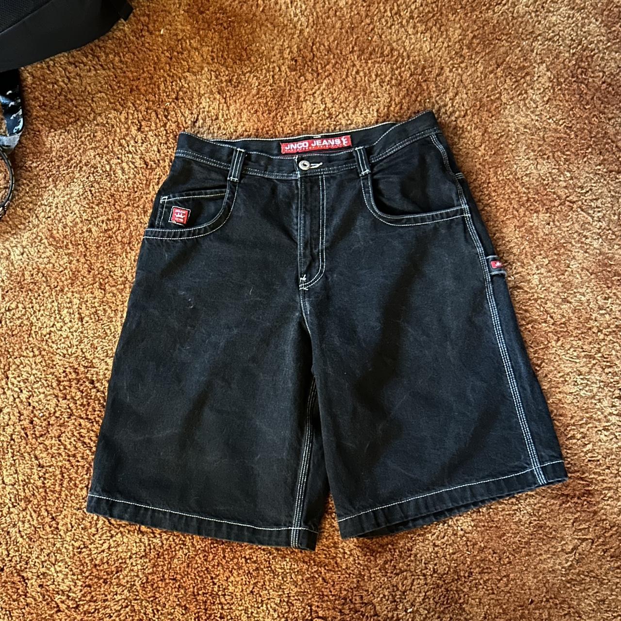 rare JNCO carpenter jorts with the crown embroidery... - Depop