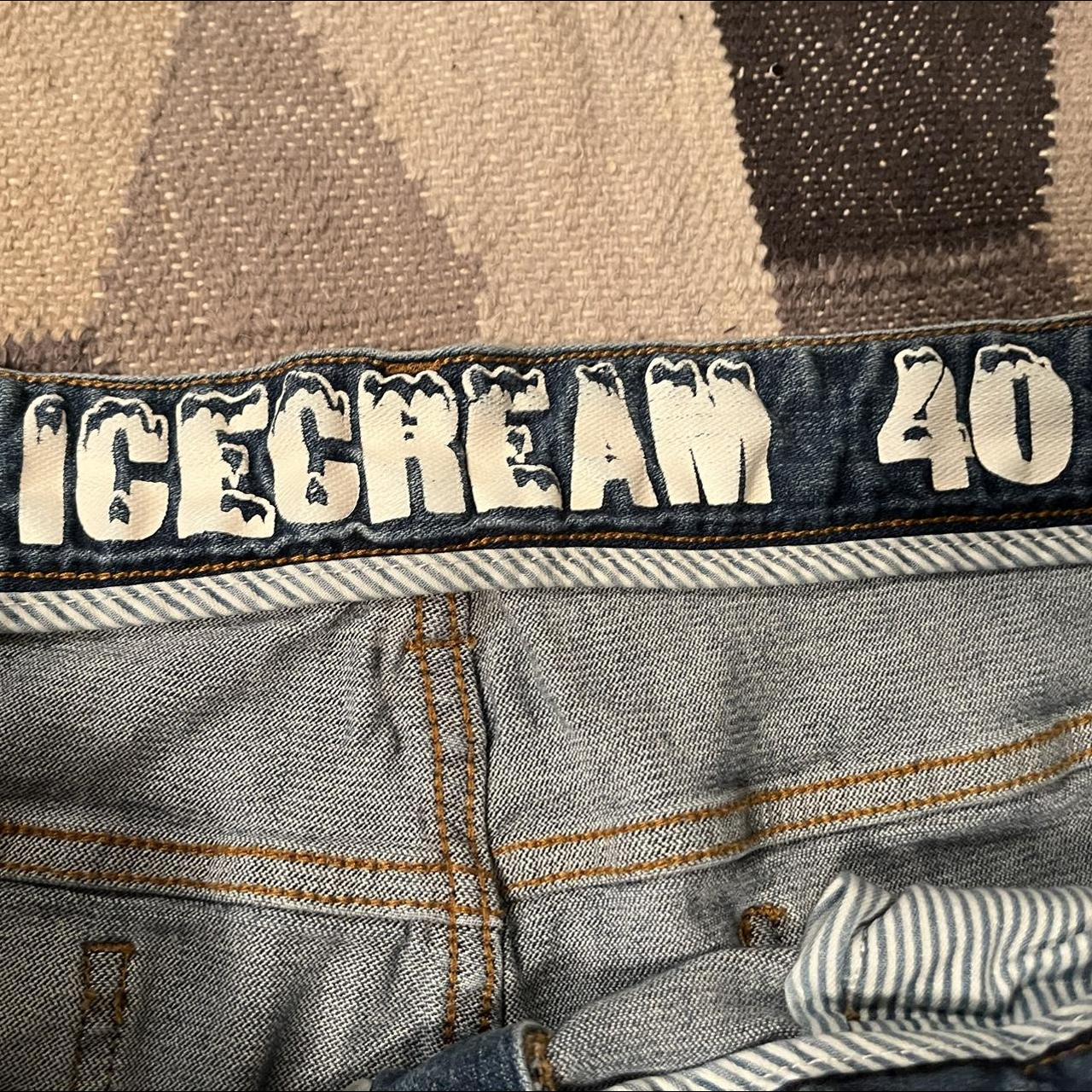 Ice Cream Men's Blue and Cream Jeans Depop