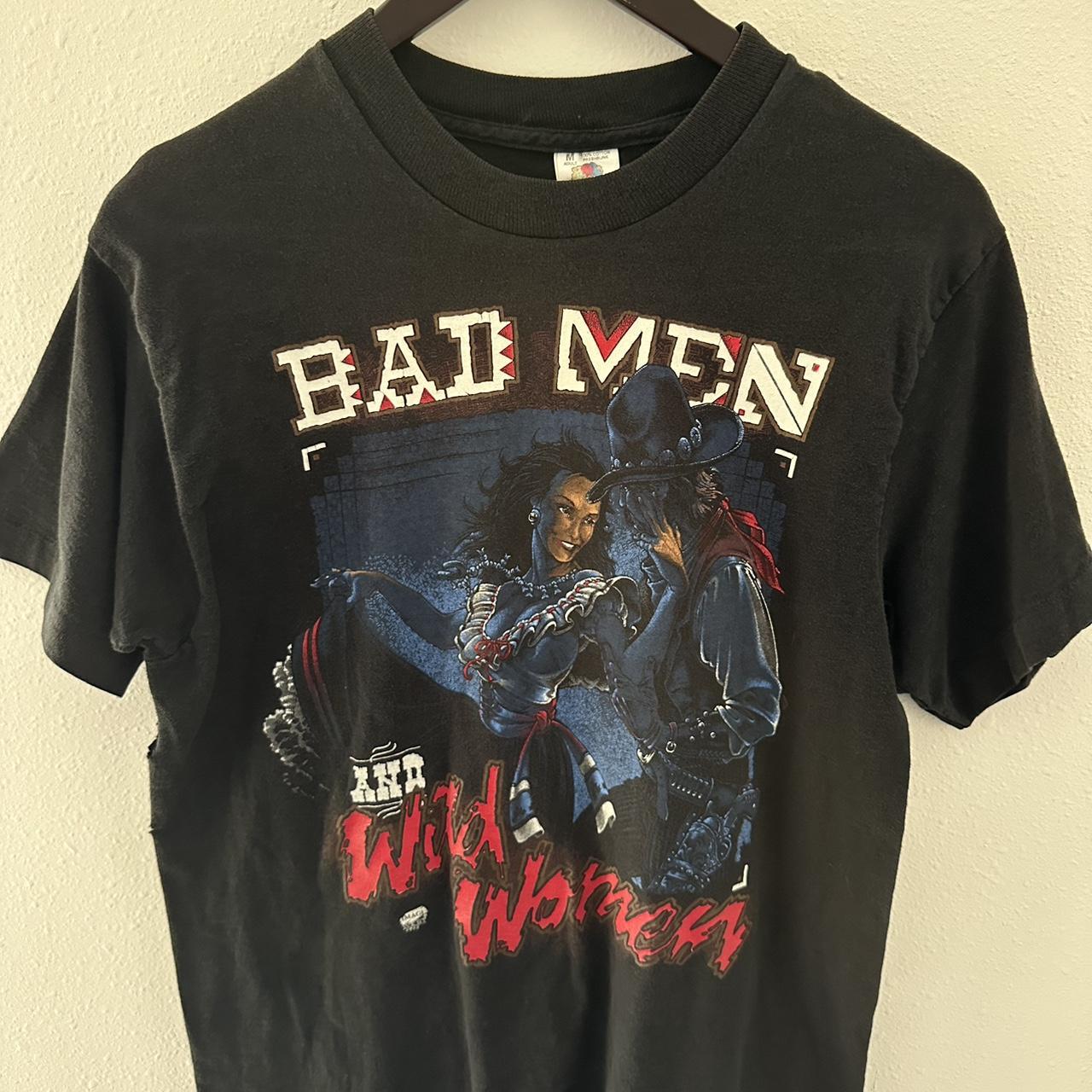 Vintage 90s Bad Men And Wild Woman T Shirt Size... - Depop