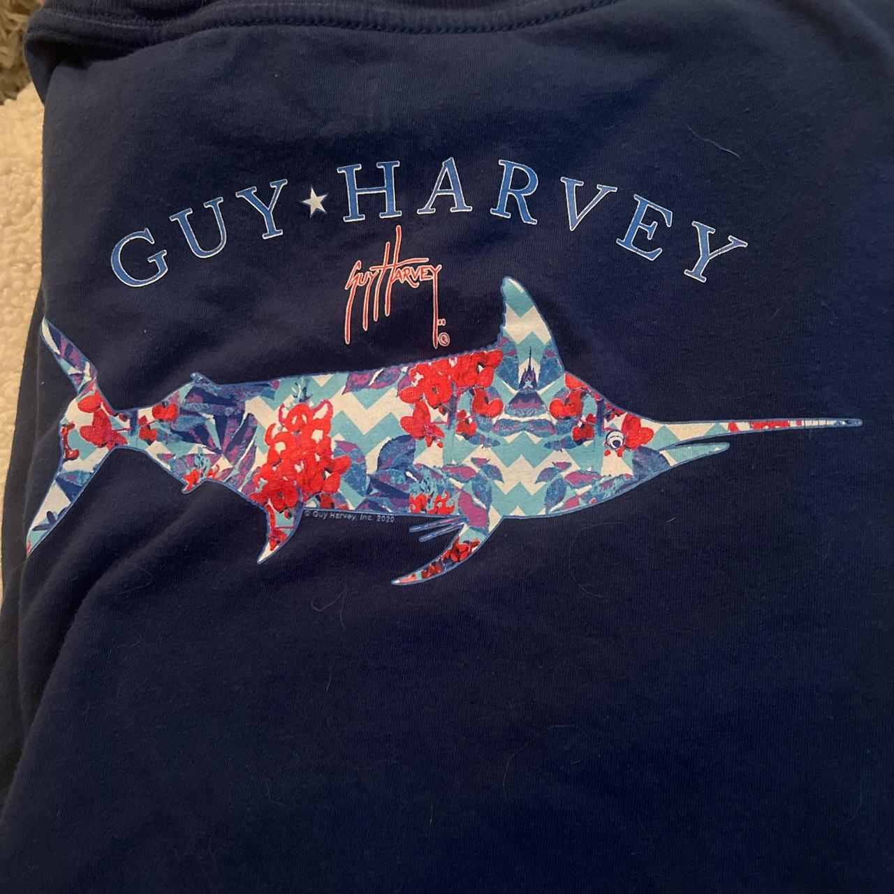 Guy Harvey Women's Navy and Pink T-shirt (2)