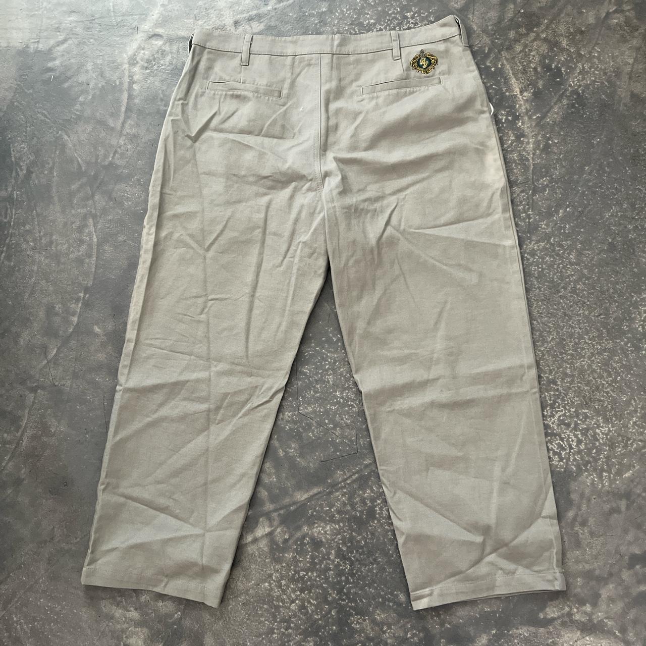 Butter Goods Men's Grey and Khaki Trousers Depop