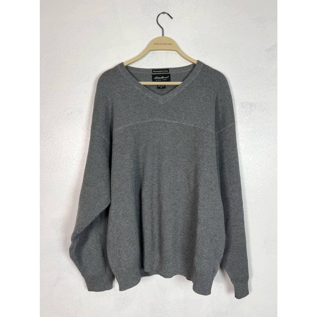 Nice heavy gray 100% cotton v-neck. Soft and cozy.... - Depop