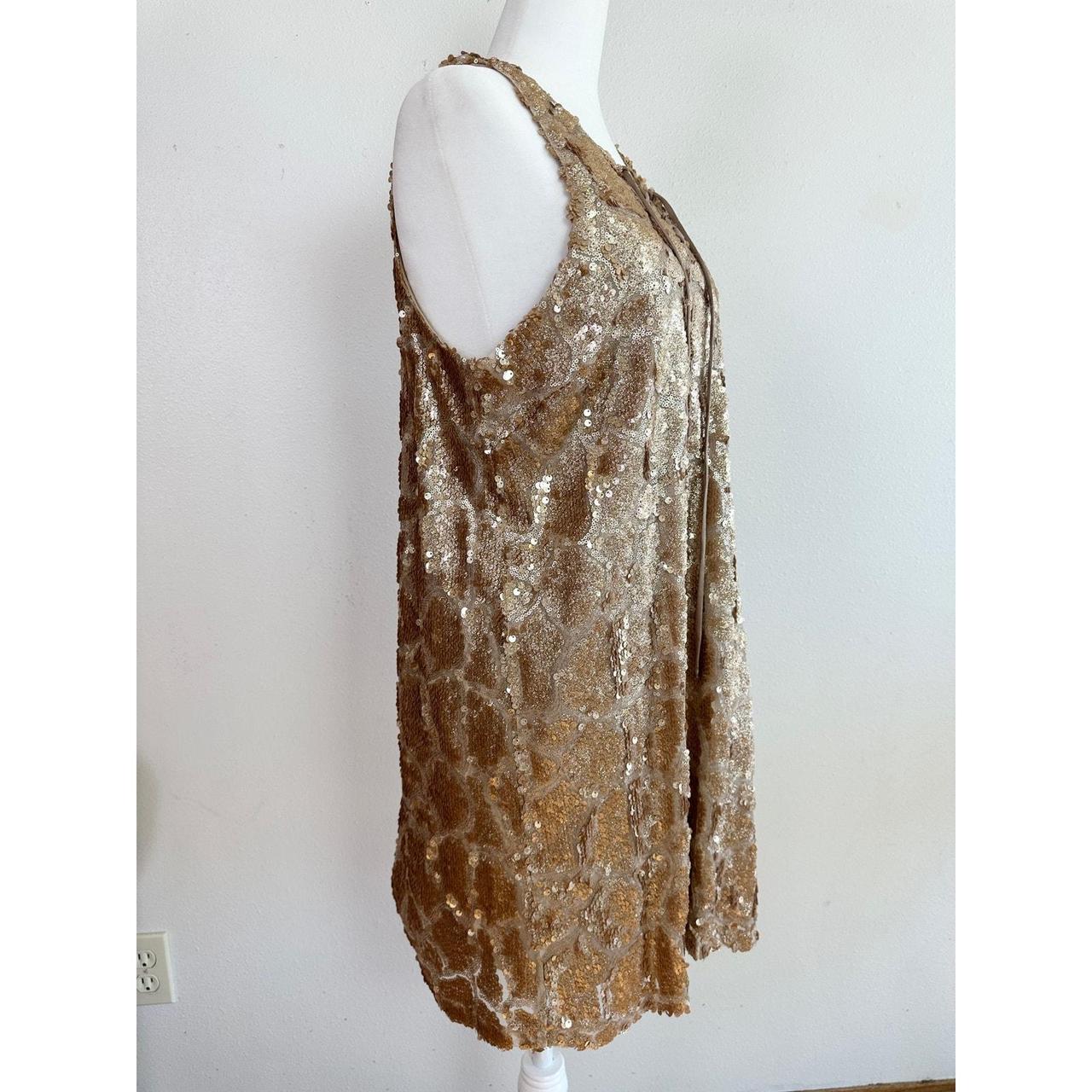 Gianni Bini Gold Sparkle Sequin Shift Dress size. Depop