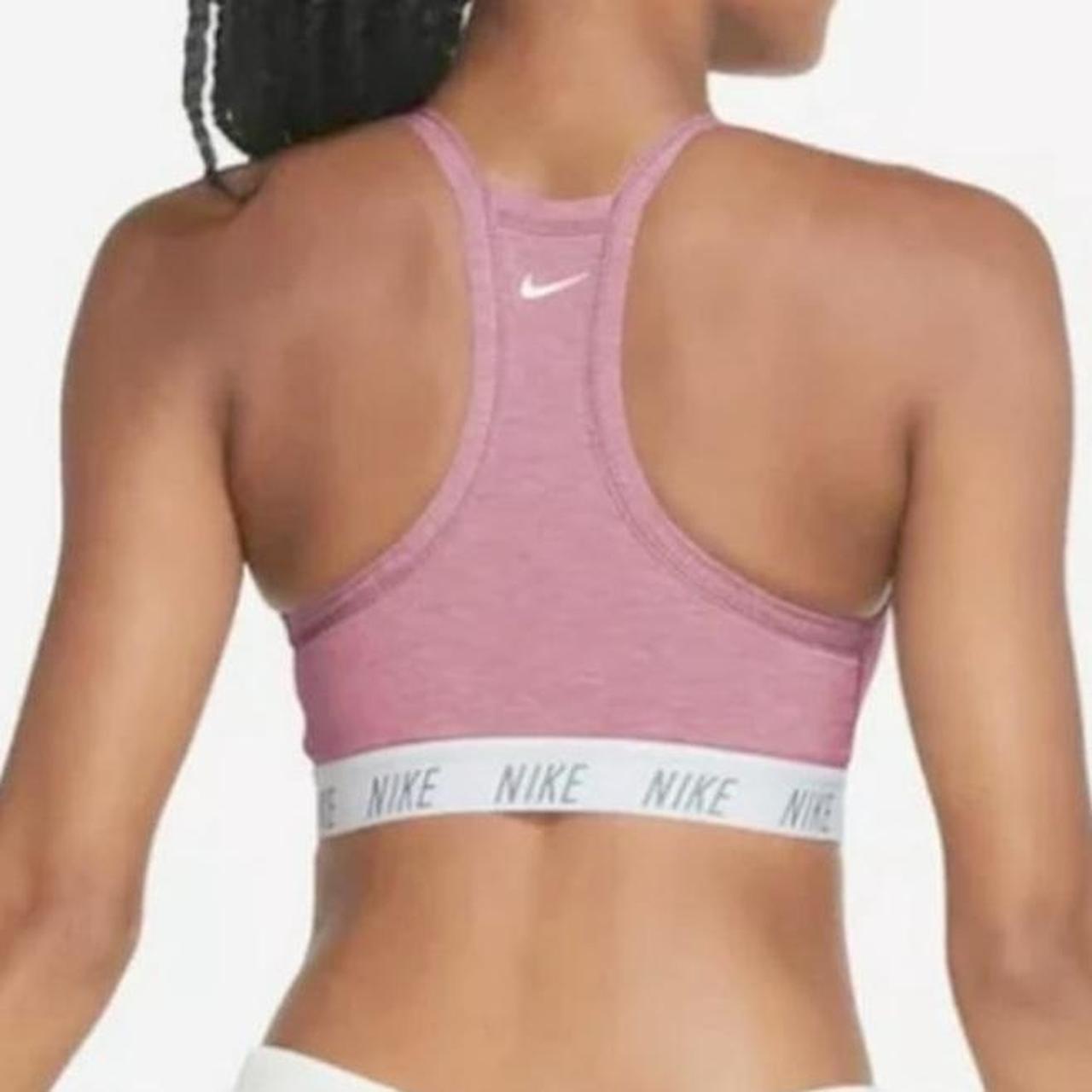 Pink Nike sports bra used but in great condition, - Depop