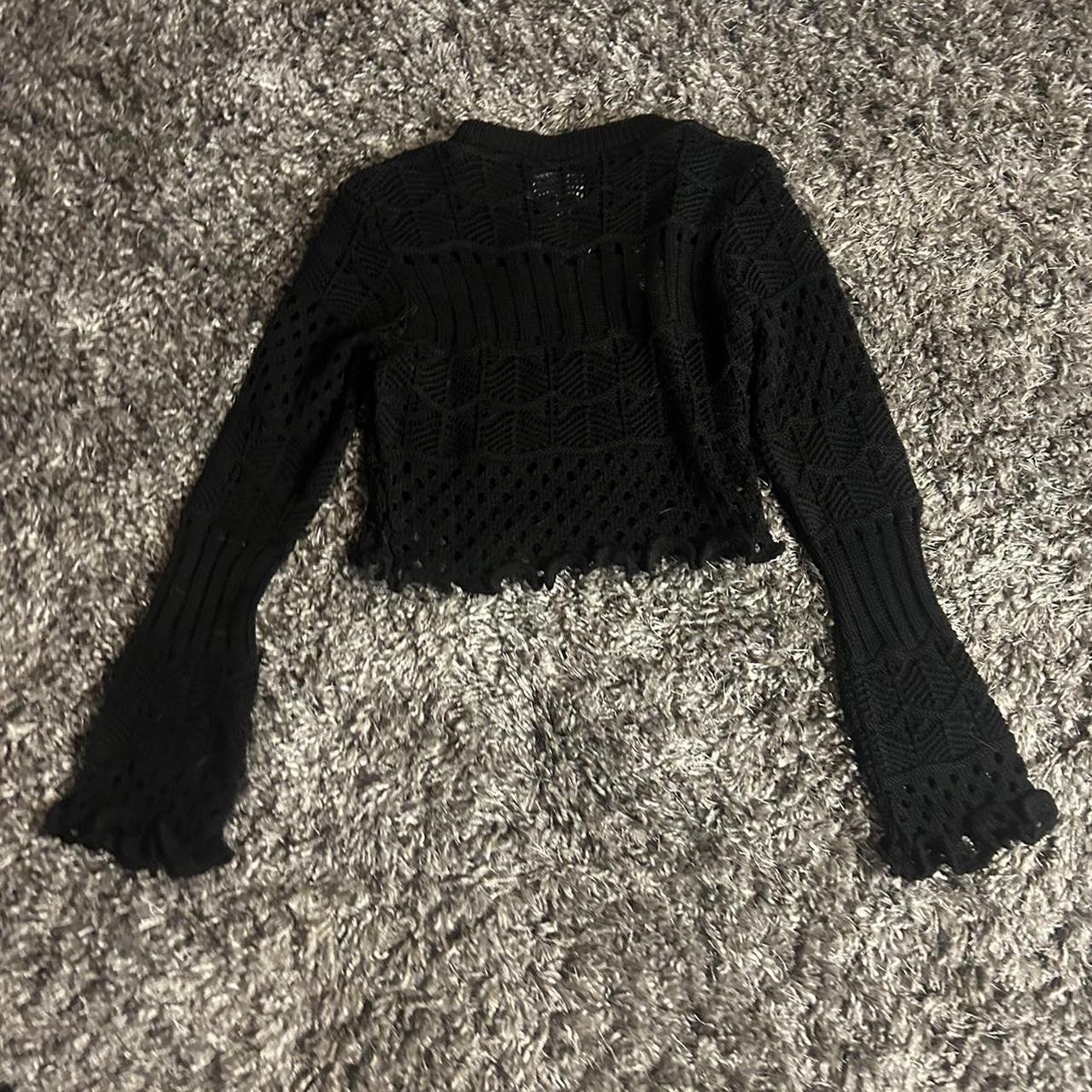 Cropped Crochet Black Sweater ASOS sweater with Depop