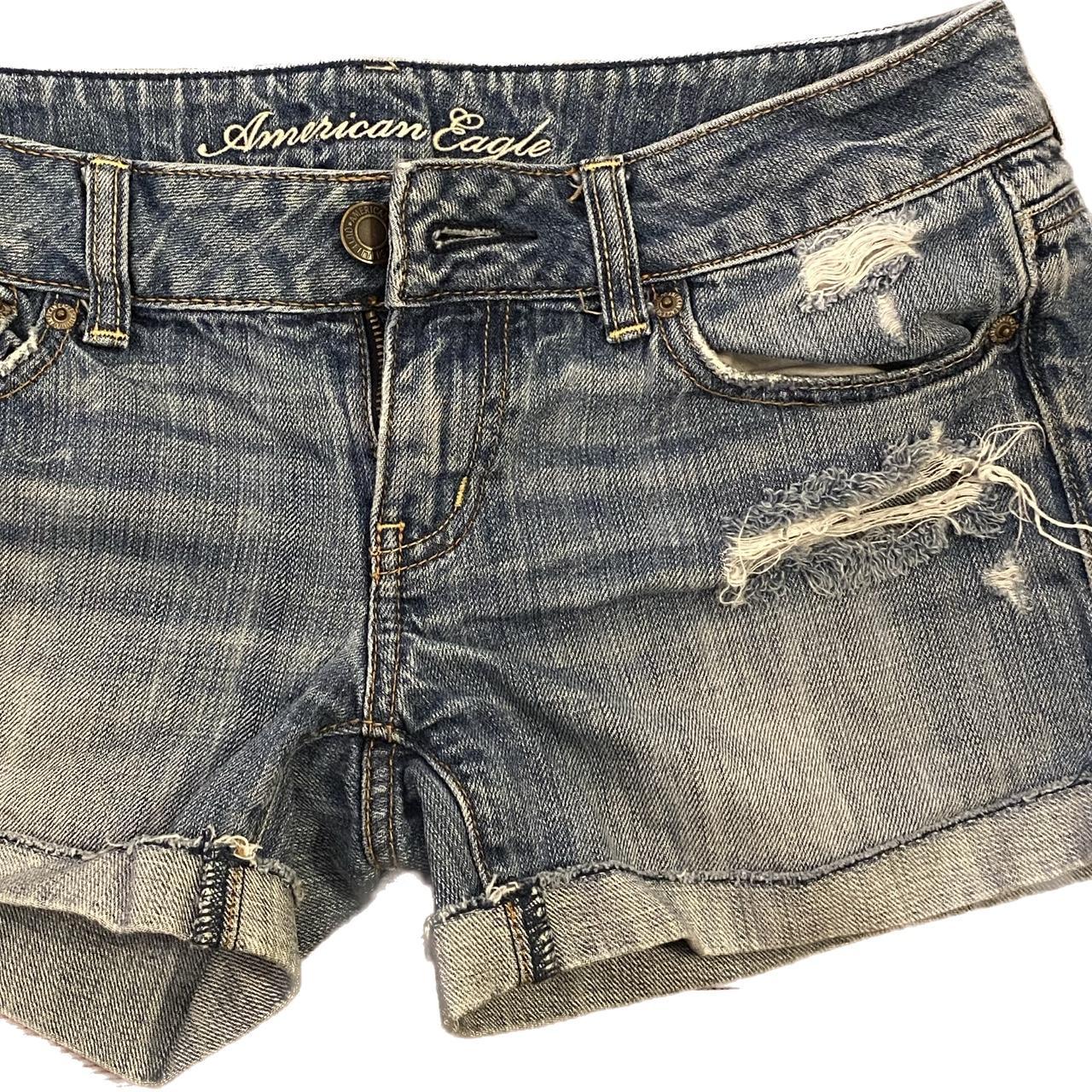 America Eagle Jean shorts Low rise Distressed Early... Depop