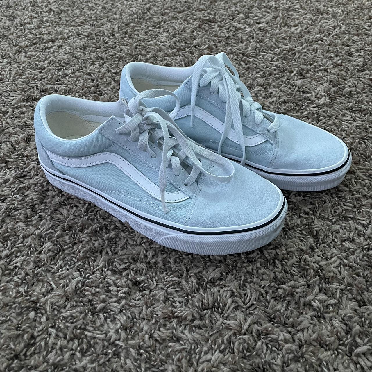 Light blue old school vans best sale