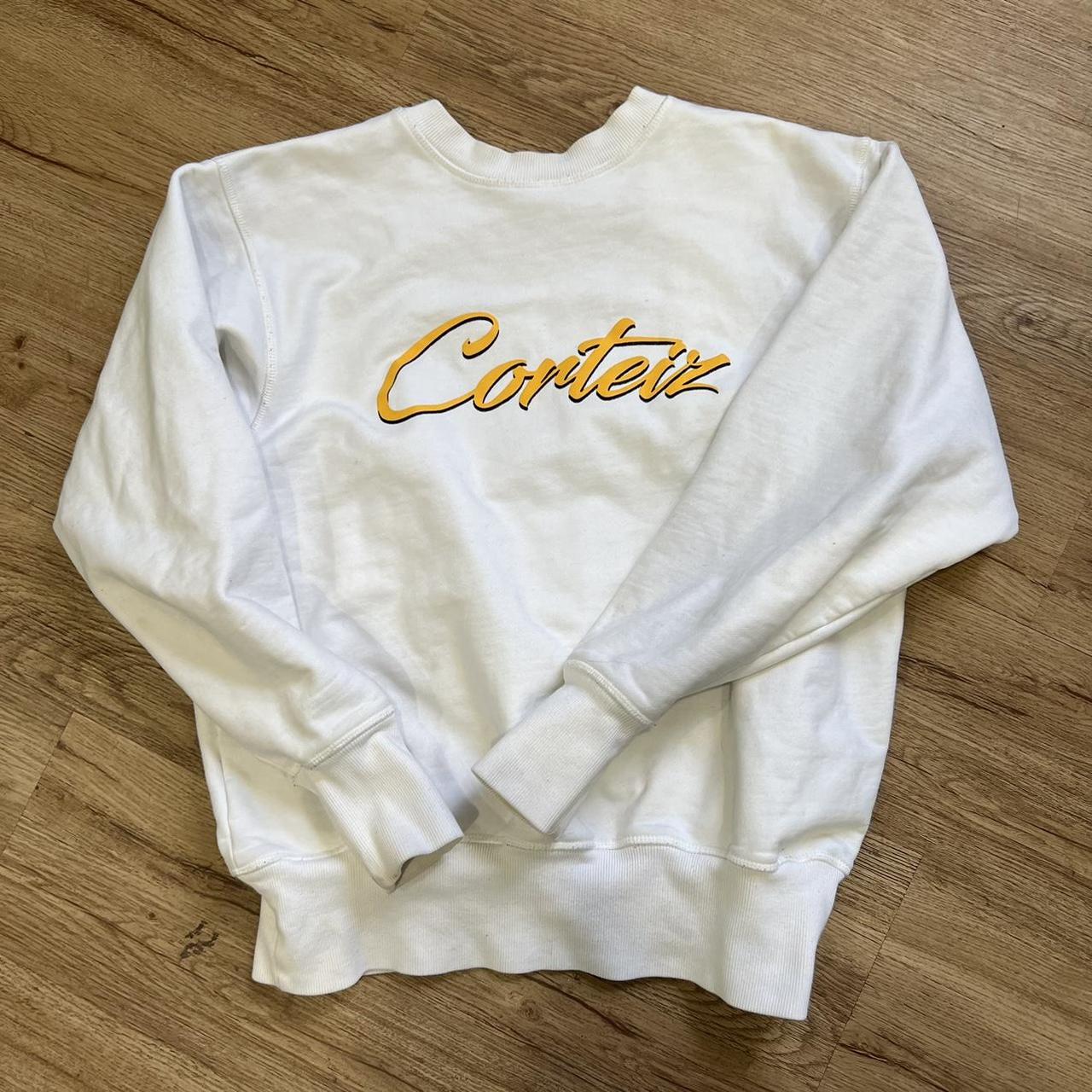 Corteiz Men's White and Yellow Jumper | Depop