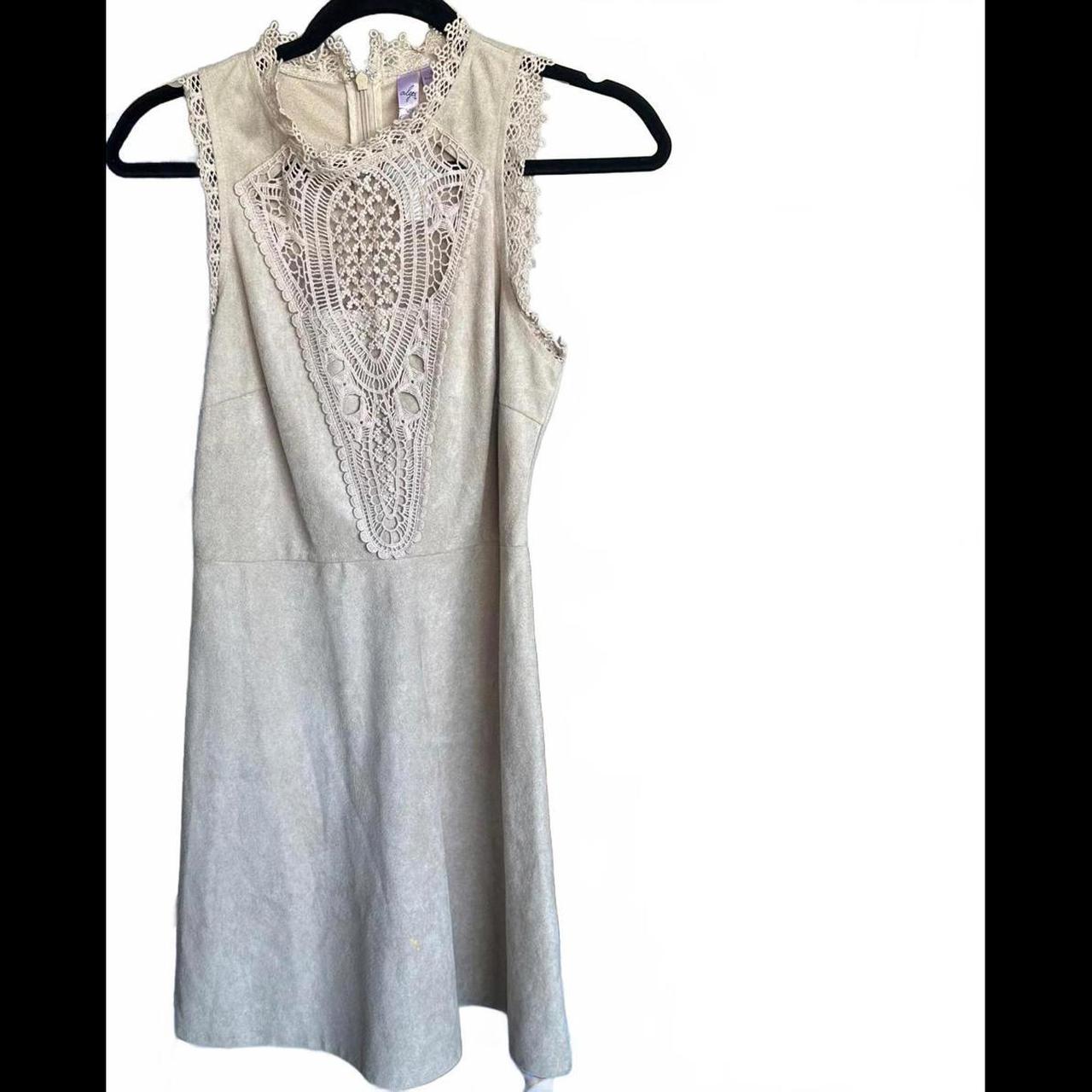Women's Dress - Cream - S – Elegant Beige Lace Dress by Alya - …