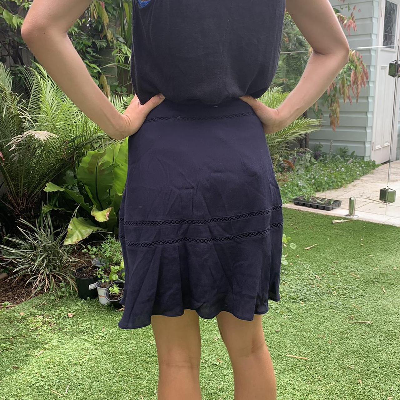 navy flowy skirt Depop