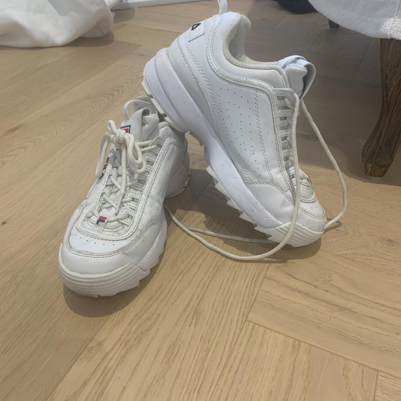 Chunky white FILA shoes. Cool chunky sole! Super... - Depop