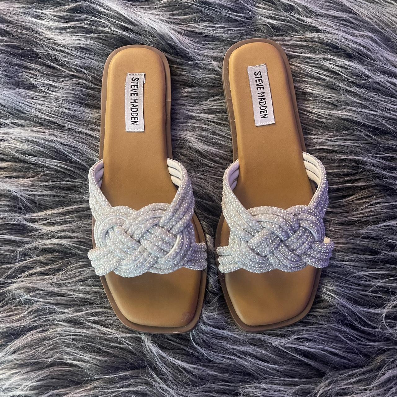 Steve Madden Pearl and Rhinestone Sandals 🤍 Depop