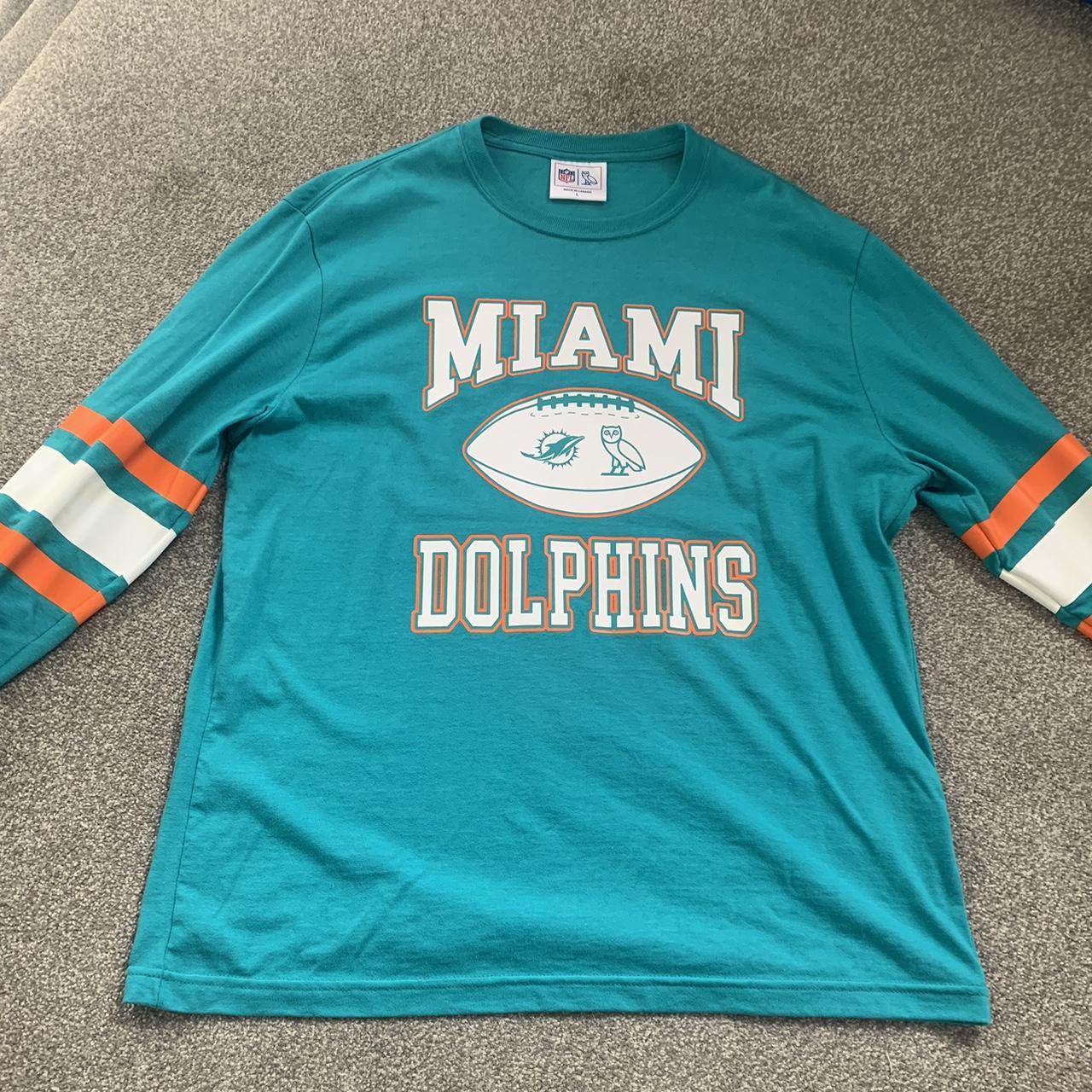 OVO x NFL Miami Dolphins Long Sleeve Tee Worn... - Depop