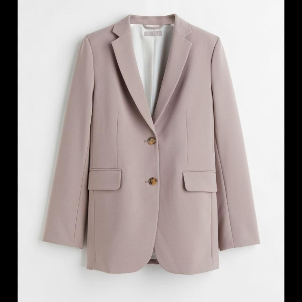 H&M Minimalist Blazer Sport Coat Neutral Depop
