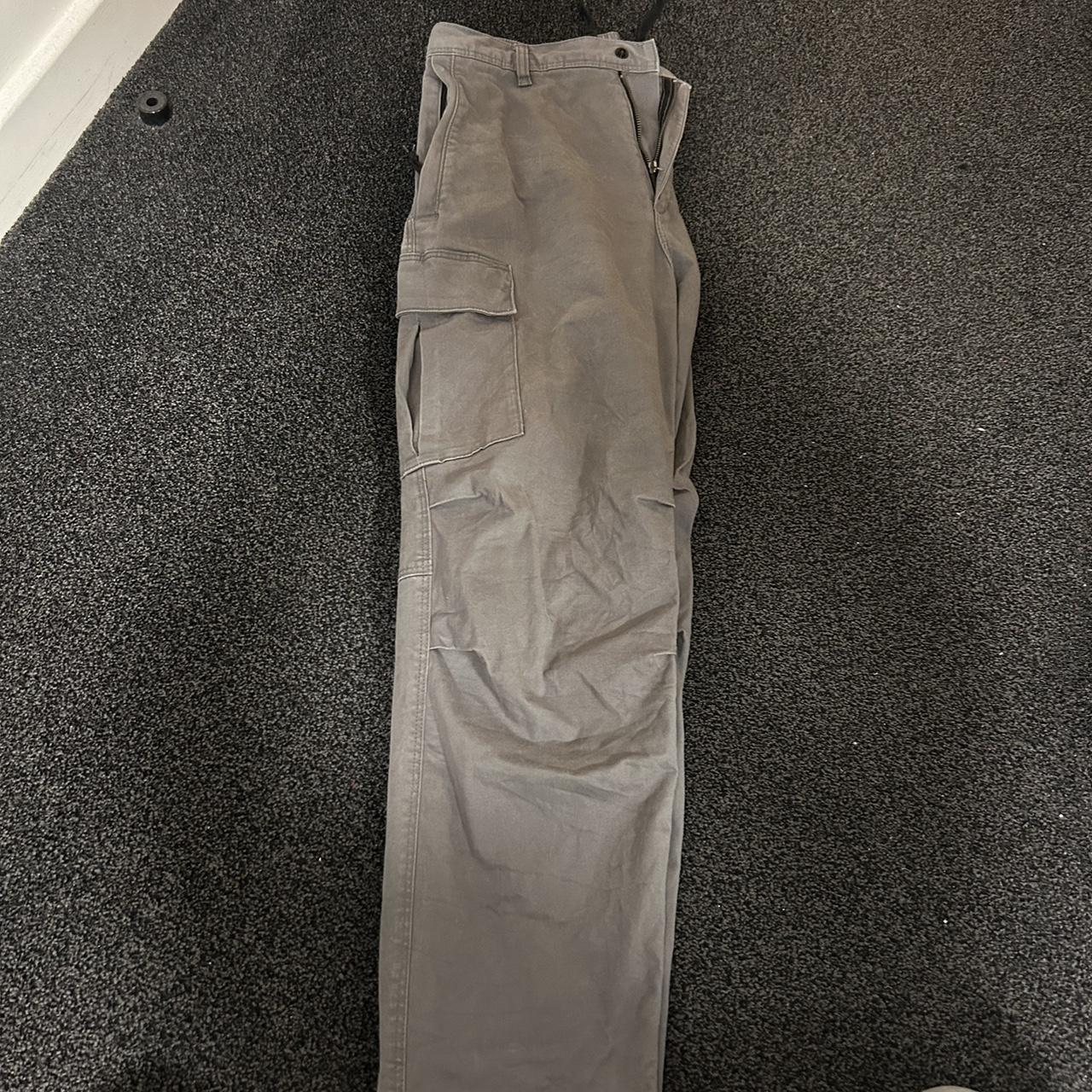 Grey Cargo Pants H&M Regular fit Slightly baggy... Depop