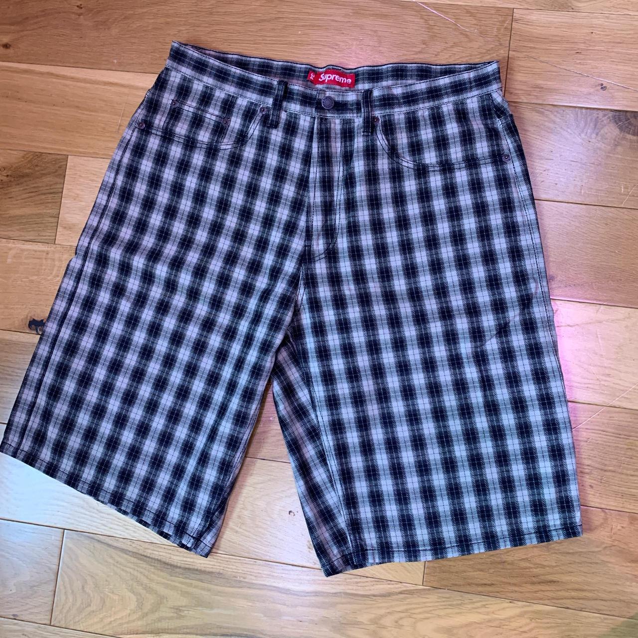Supreme Plaid Baggy Short Black 36 黒