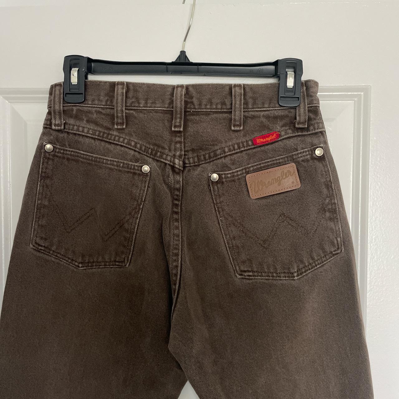 Vintage brown Wrangler jeans! Size 26 waist - Depop