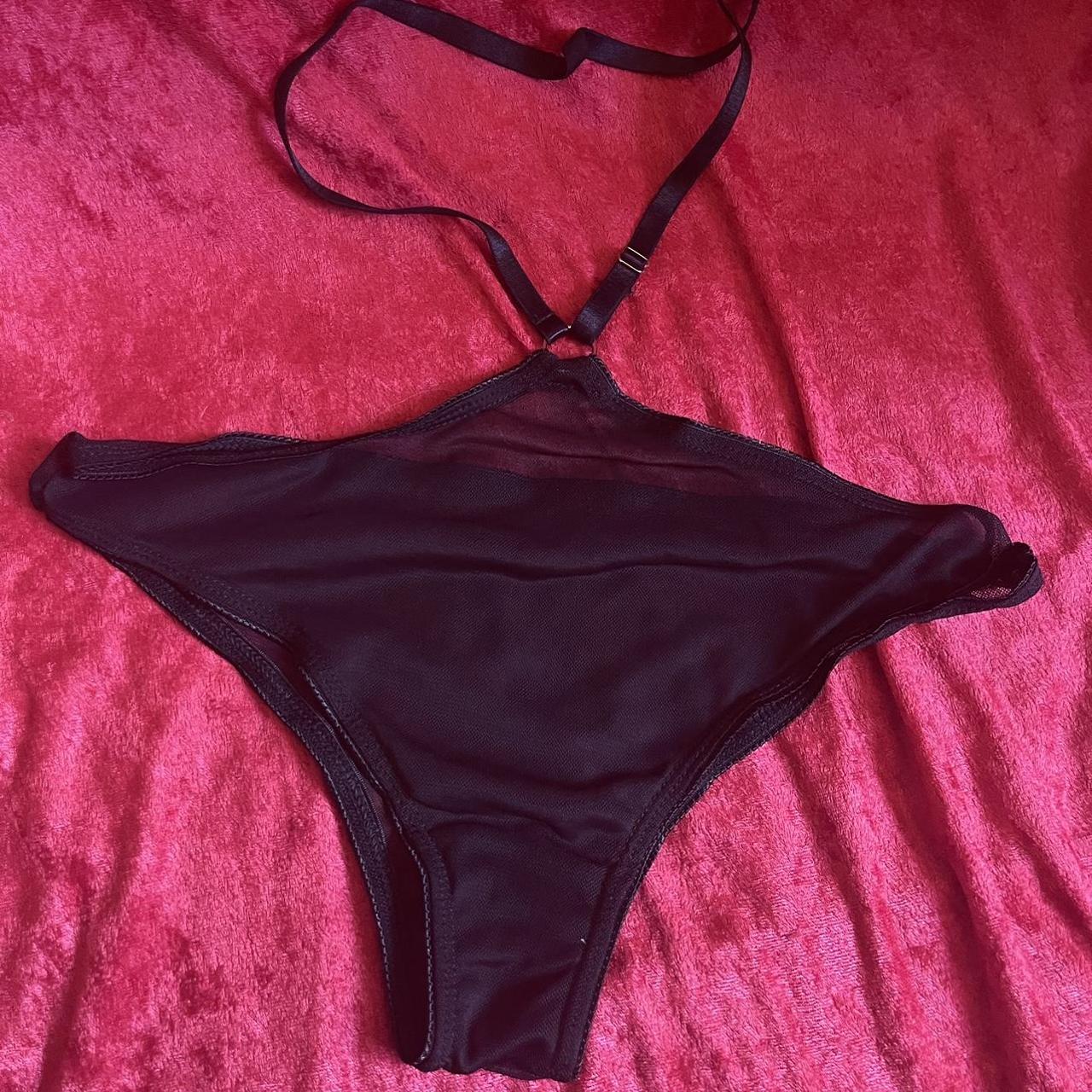 red lace thong panty. Never worn. this panty is - Depop