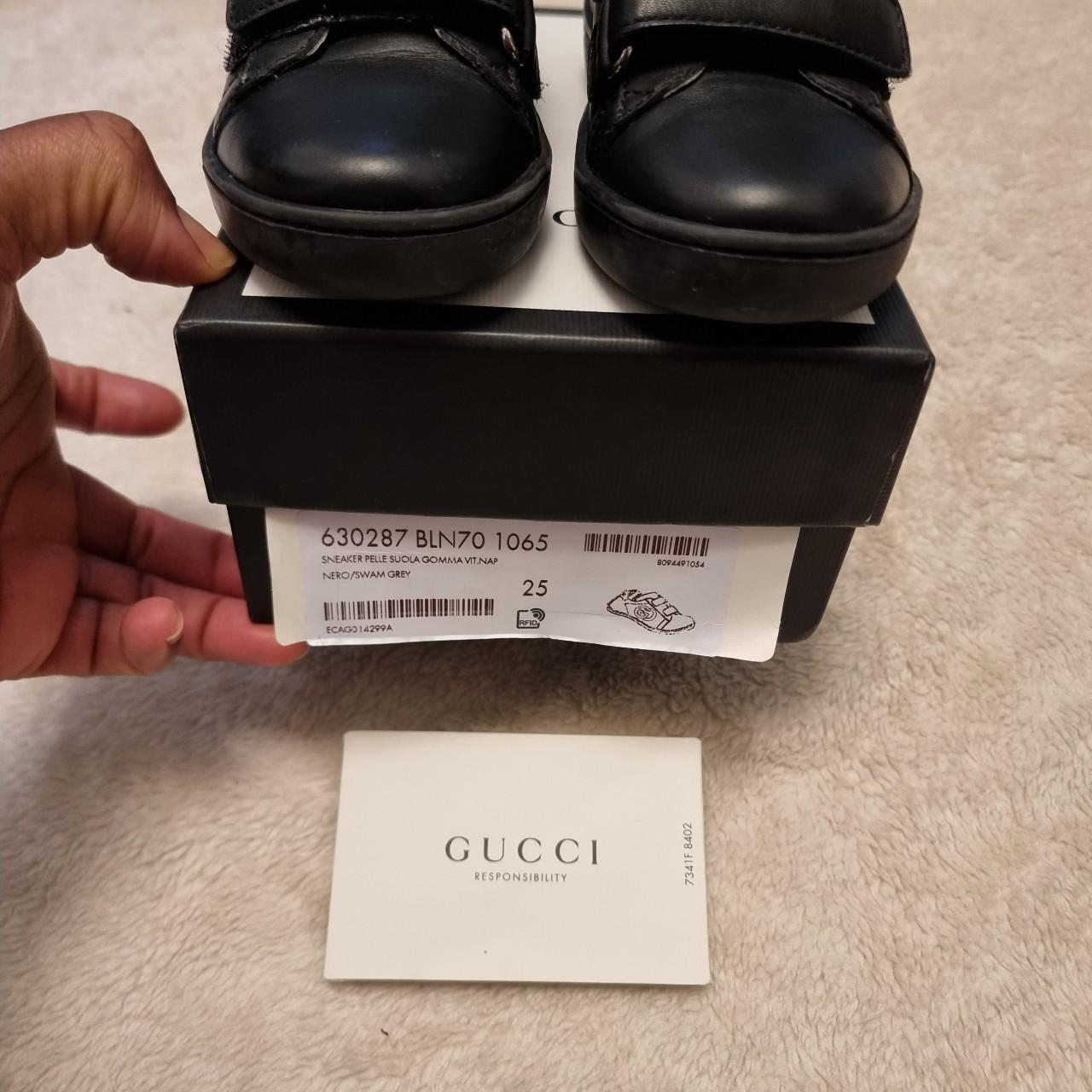 Kids black gucci on sale trainers